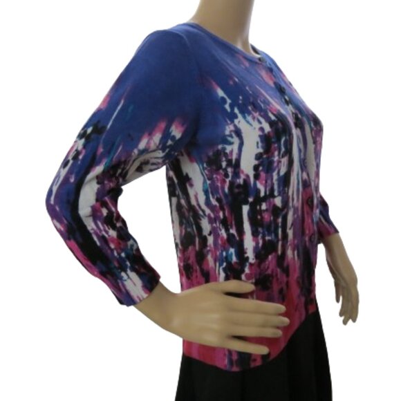 Joseph A. Vibrant 3/4 Sleeve Artistic Cardigan - Picture 4 of 7